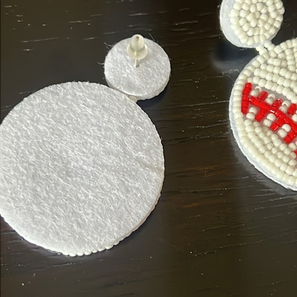 beaded baseball earrings-NWT - Picture 2 of 2
